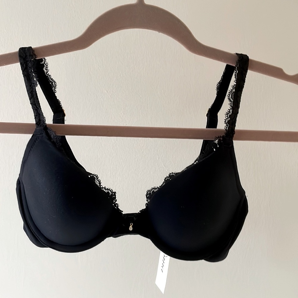 Soma Intimates Embraceable Push-Up Bra 32A NWT Black with Lace Trim